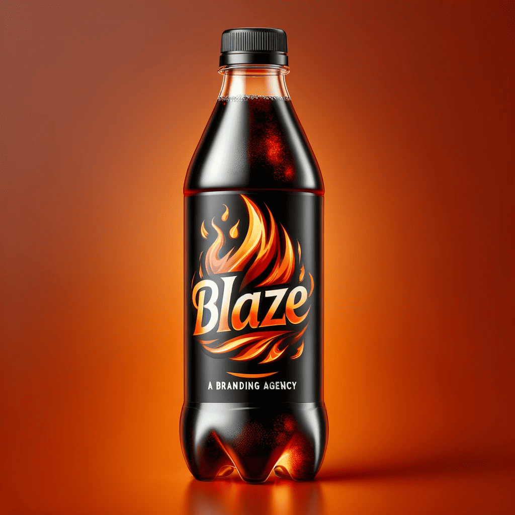 blaze branding soda bottle